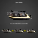 2010 Toyota Camry Headlights Replacement (10-11) With LED Projector Kits Sequential Turn Signal