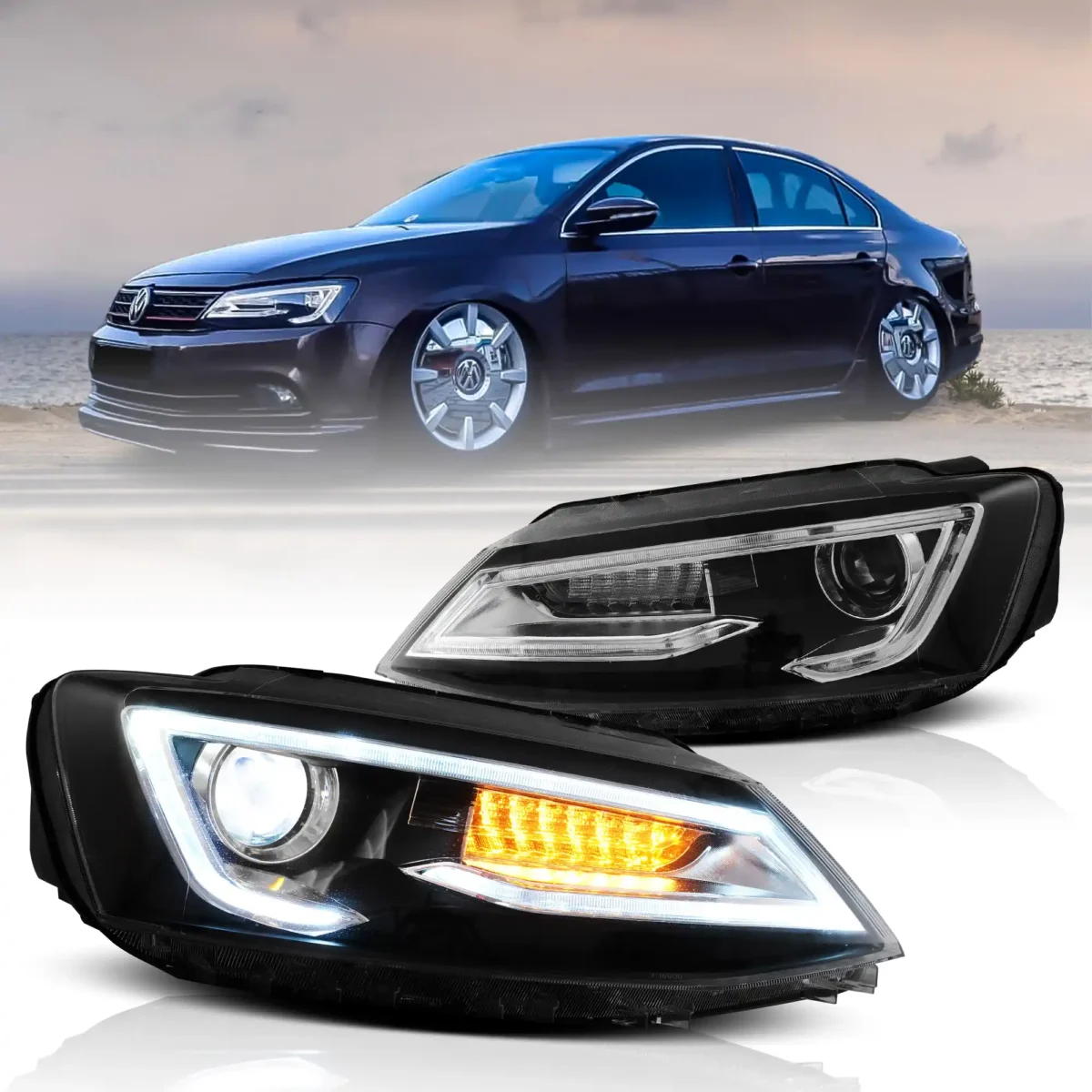 2011 VW Jetta Headlights (11-18) MK6 Replacement LED Performance Kits O