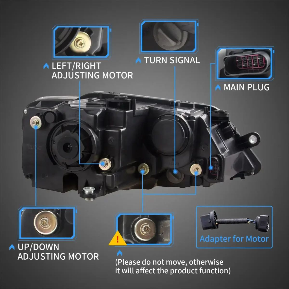 2011 VW Jetta Headlights (11-18) MK6 Replacement LED Performance Kits Wiring Harness1