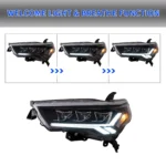 2014-2020 4runner LED Headlights Upgrade To LED Matrix Projector Dynamic Animation Light