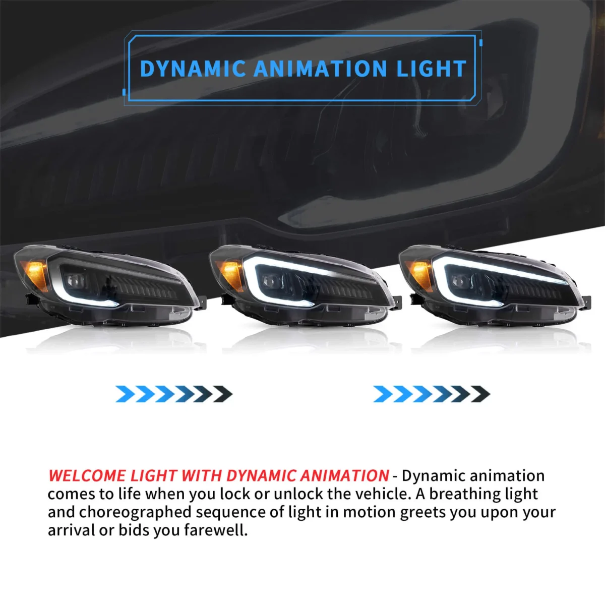 2016 Subaru Impreza Headlight Retrofit LED Kits Dynamic Animation Light(15-21)