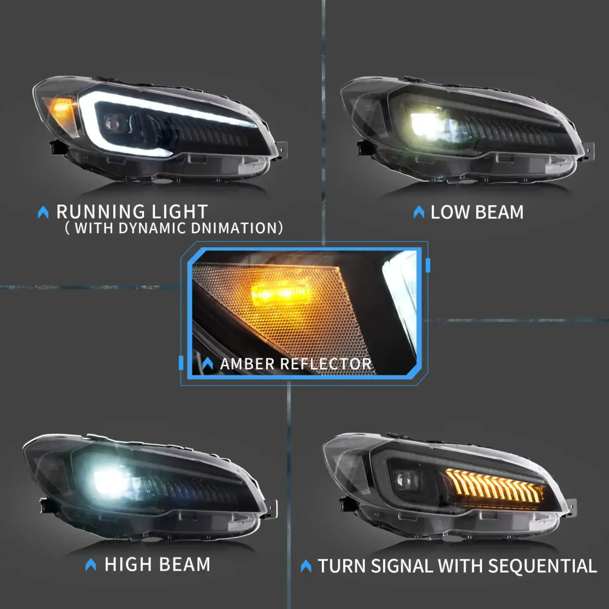 2016 Subaru Impreza Headlight Retrofit LED Kits Function Show(15-21)