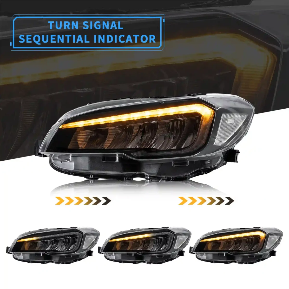 2015 WRX LED Headlights (15-21) Assembly Retrofit Kits Sequential Turn Signal