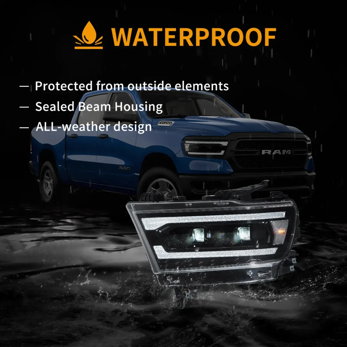 19-24 Ram 1500 Headlights Upgrade To LED Matrix Projector - Image 12