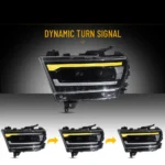 2022 Ram 1500 Headlights Upgrade To LED Matrix Projector Sequential Turn Signal(19-24)