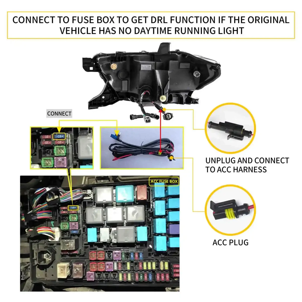 2016-2023 Tacoma Led Headlights Replacement With Pro Style Wiring Harness2