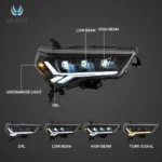 2021 4runner Headlights (21-24) Replacement With LED Projector Assembly Function Show