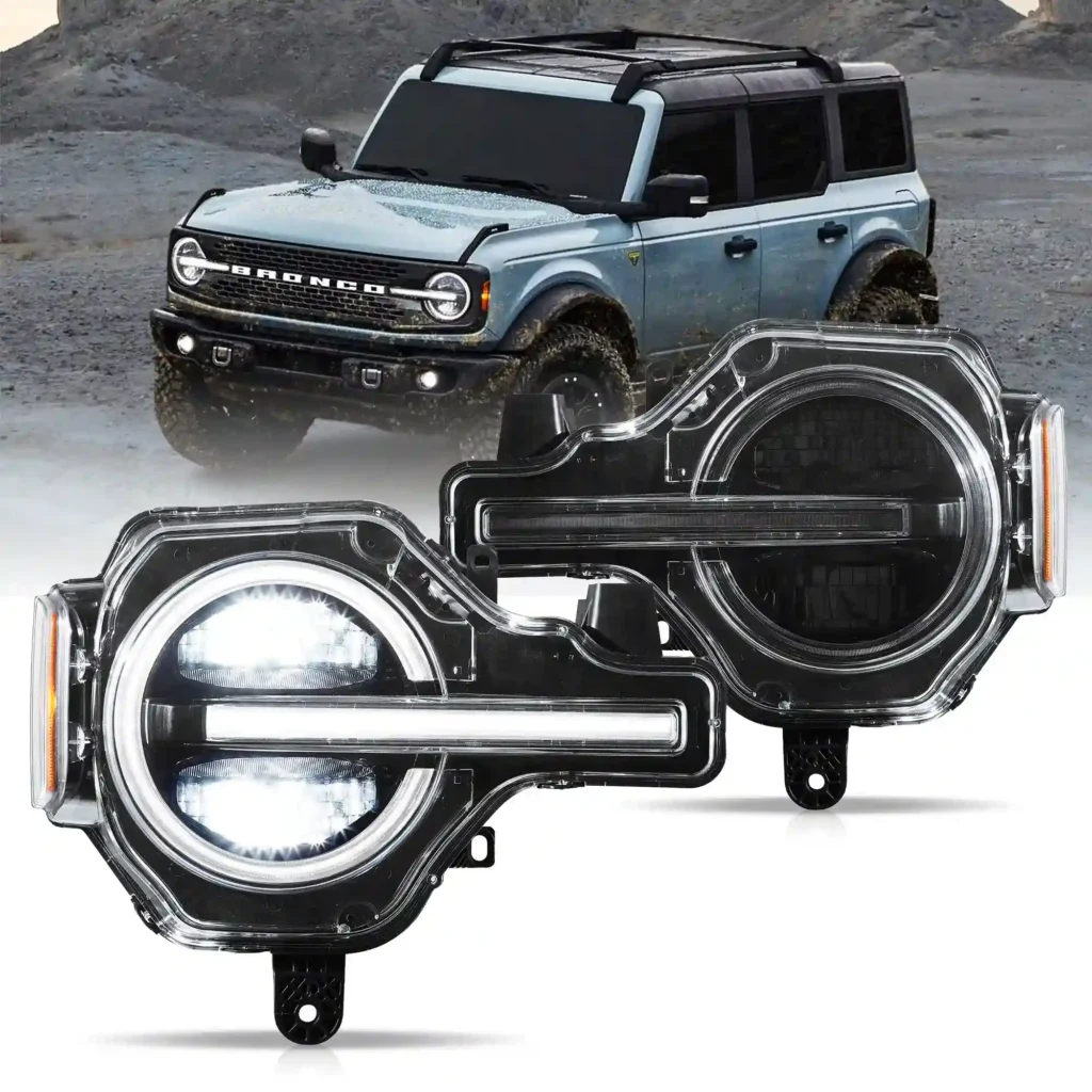 2023 Ford Bronco Headlights Replacement (21-up) With LED Projector W
