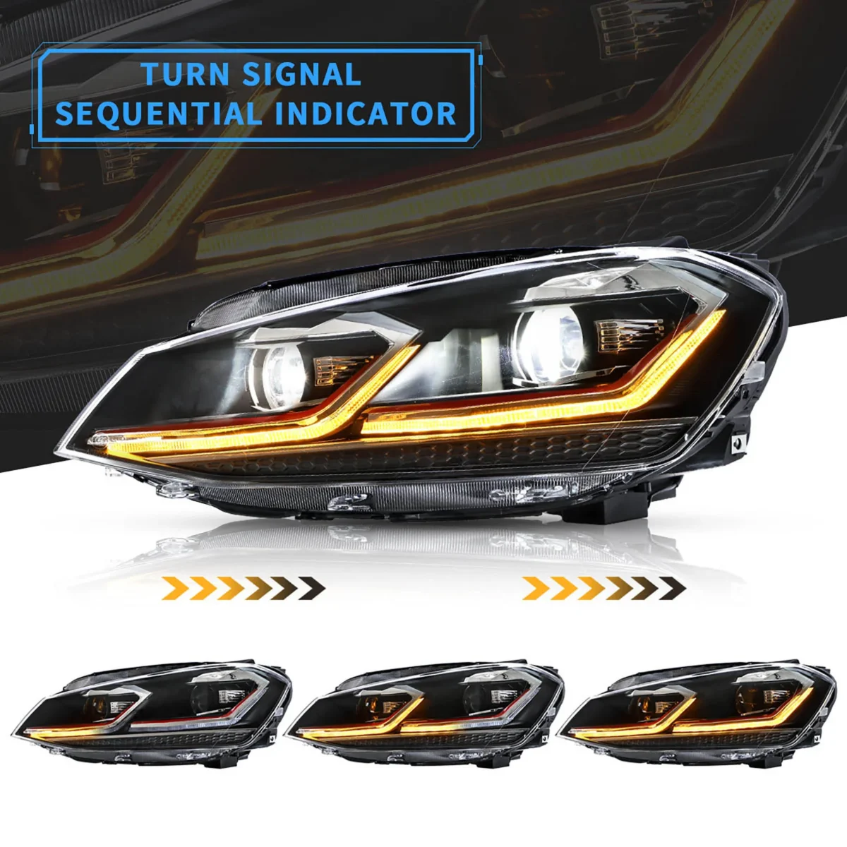 Golf MK7 5 headlights Upgrade To GTI:R Style 6
