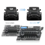 Jeep JL LED Headlights Upgrade X Design (18-24) Before and After