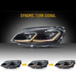 MK7 LED Headlights Upgrade Performance Kits Sequential Turn Signal S