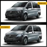 Mercedes Metris LED Headlights Upgrade Kit With New Style Before and After