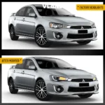 Vland Evo X Headlights Upgrade Kits (07-18) Before and After B