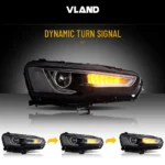 Vland Evo X Headlights Upgrade Kits (07-18) Sequential Turn Signal