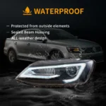 Vland Jetta Headlights MK6 Assembly With Demon Eyes LED Projector - Image 14