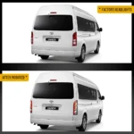 05-19 Toyota Hiace LED Tail lights With Dynamic Sequential Before and After