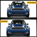 07-13 Mini Cooper R56 Headlights Assembly With DRL LED Projector Before and After