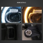 07-13 Mini Cooper R56 Headlights Assembly With DRL LED Projector Detail