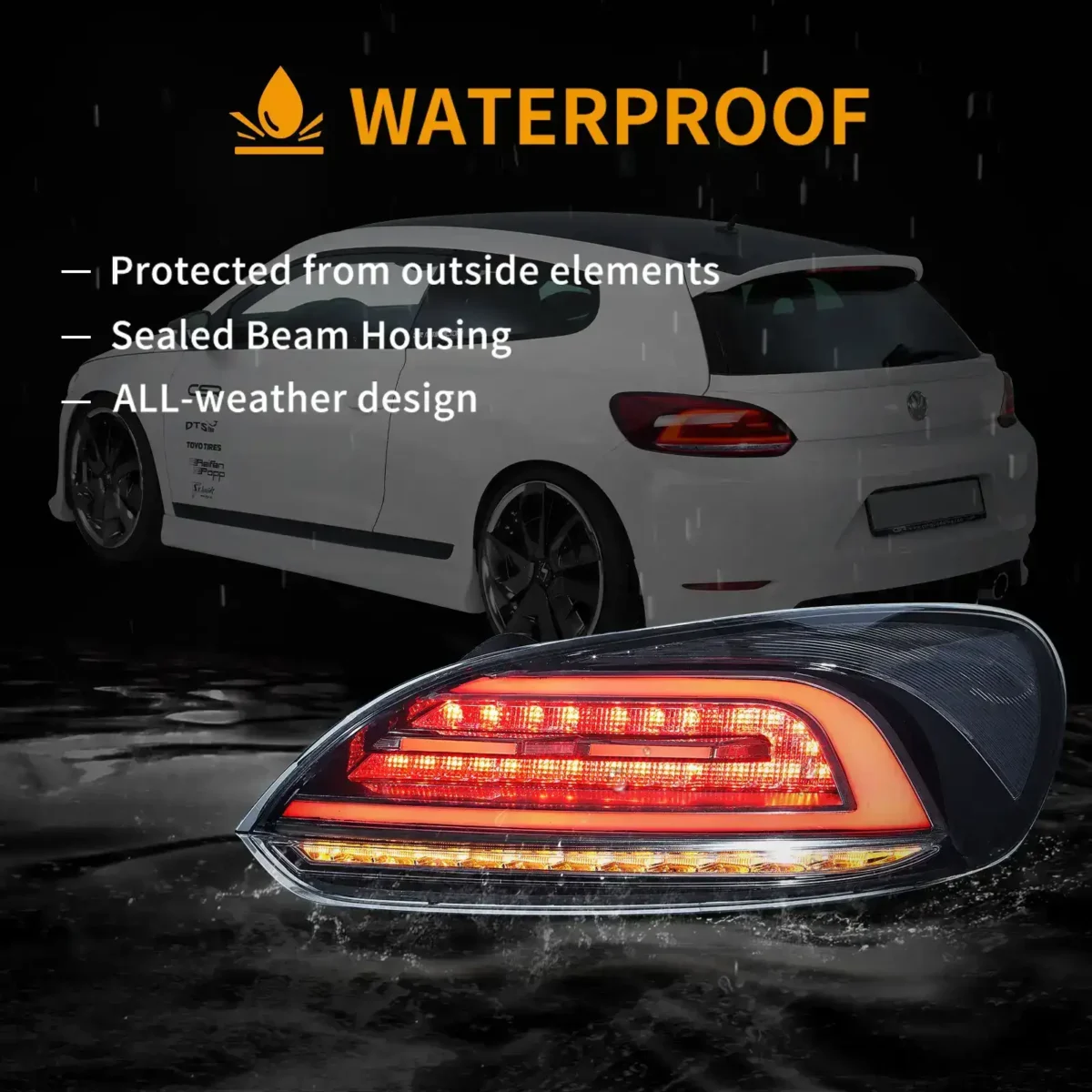 09-14 VW Scirocco LED Rear lights Retorfit Kit Assembly - Image 18
