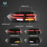 11-14 Vland Jetta Tail lights With LED Sequential Function Show S