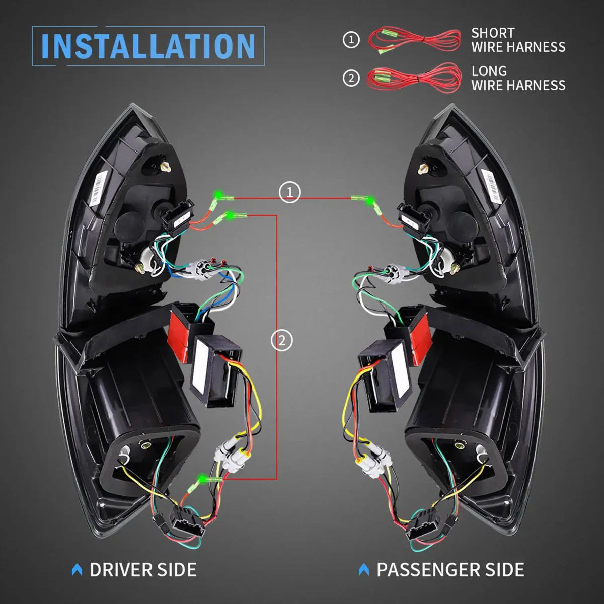 11-14 Vland Jetta Tail lights With LED Sequential Wiring Harness1
