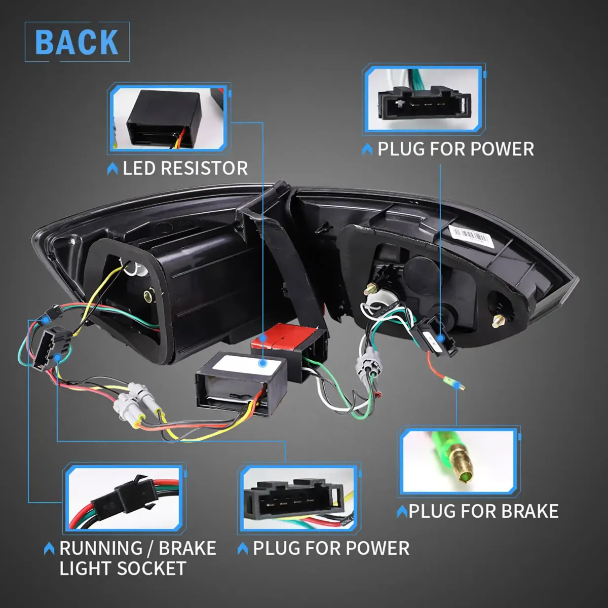 11-14 Vland Jetta Tail lights With LED Sequential Wiring Harness2