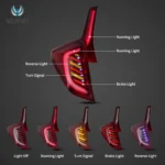 2013 Honda Fit Tail lights Replacement (13-20) With Cool LED Sequential Function Show R