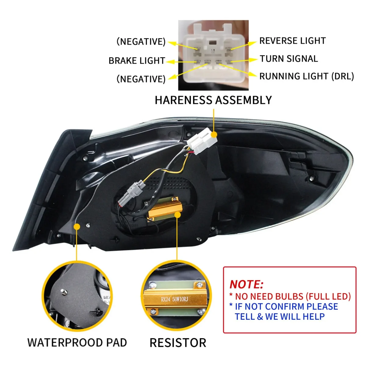 2015 WRX Tail lights Aftermarket (15-21) With LED Sequential Wiring Harness