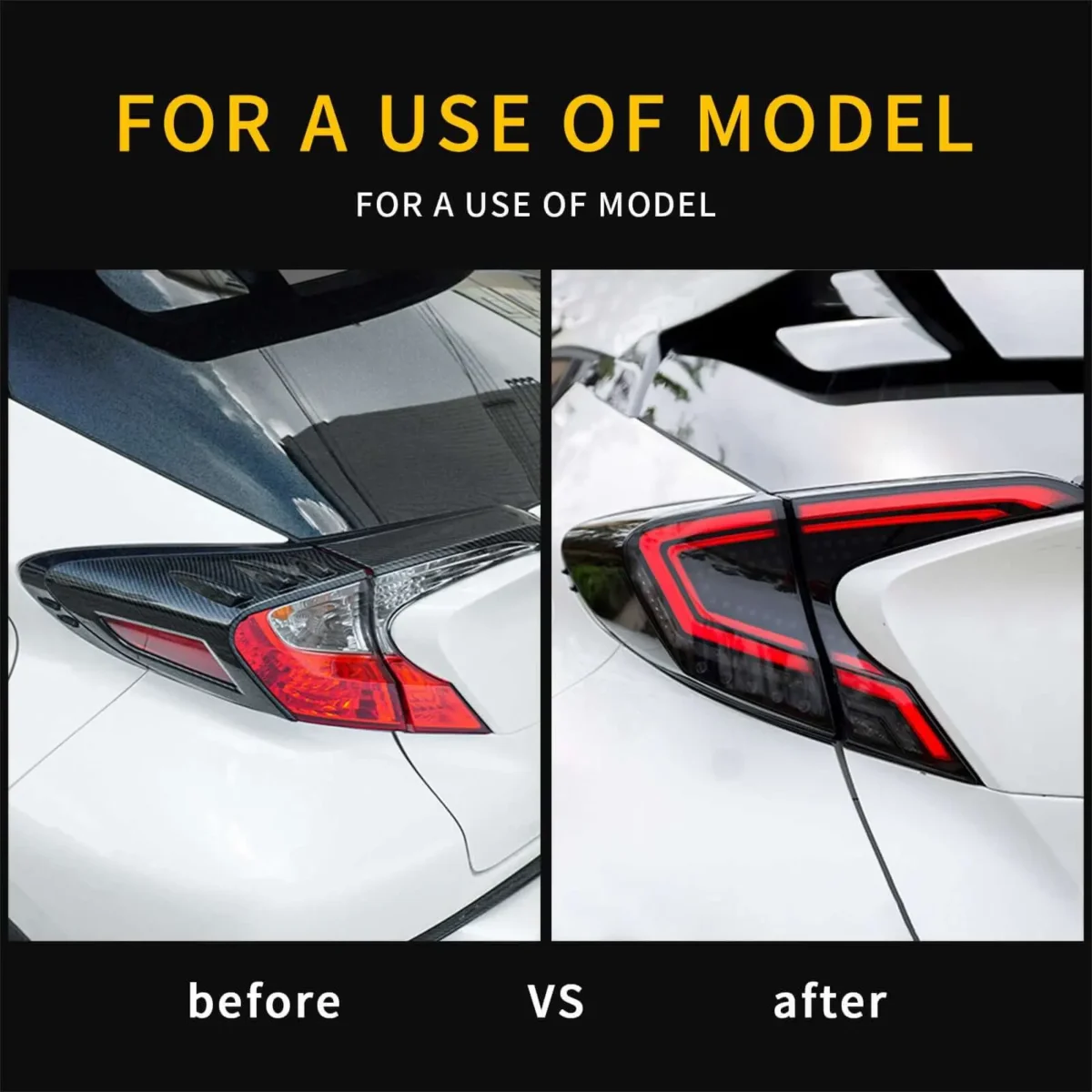 2018 Toyota CHR Tail Lights Upgrade (18-20) To Cool Led Style Before and After