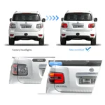 2010-present Nissan Patrol Tail lights Customized LED Kit Before and After