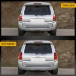 4th Gen 4runner Tail lights (03-09) Replacement With Double LED Sequential Before and After