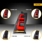 4th Gen 4runner Tail lights (03-09) Replacement With Double LED Sequential Function Show