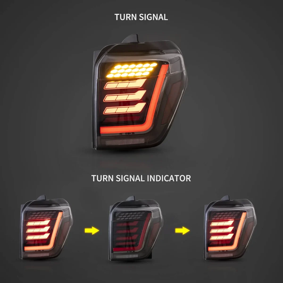 5th gen 4runner Tail lights (10-UP) Retorfit To Cool Full LED Sequential Turn Signal
