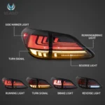 Lexus RX 450h Tail lights Assembly Replacement With Full LED Function Show R