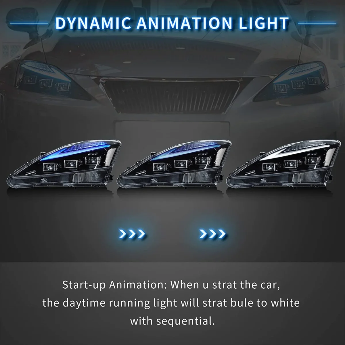 Lexus IS250 Vland Headlights (06-13) Upgrade Kits Start Up