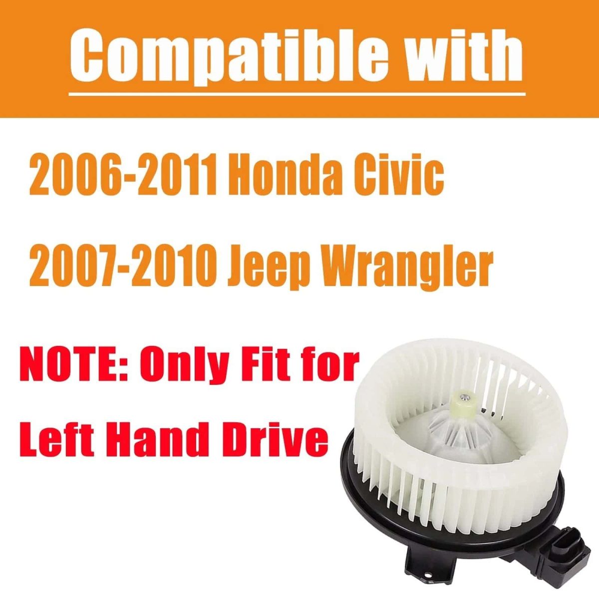 2007-2010 Jeep Wrangler Blower Motor Replacement HVAC With Fan 700194 - Image 3