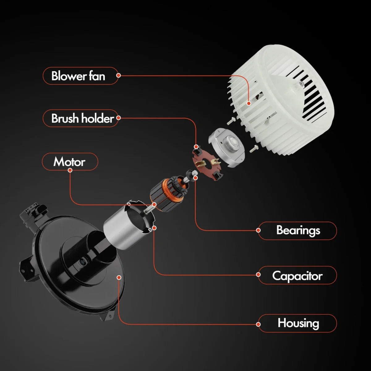 1999-2004 Honda Odyssey Blower Motor Replacement HVAC With Fan 700002 - Image 7