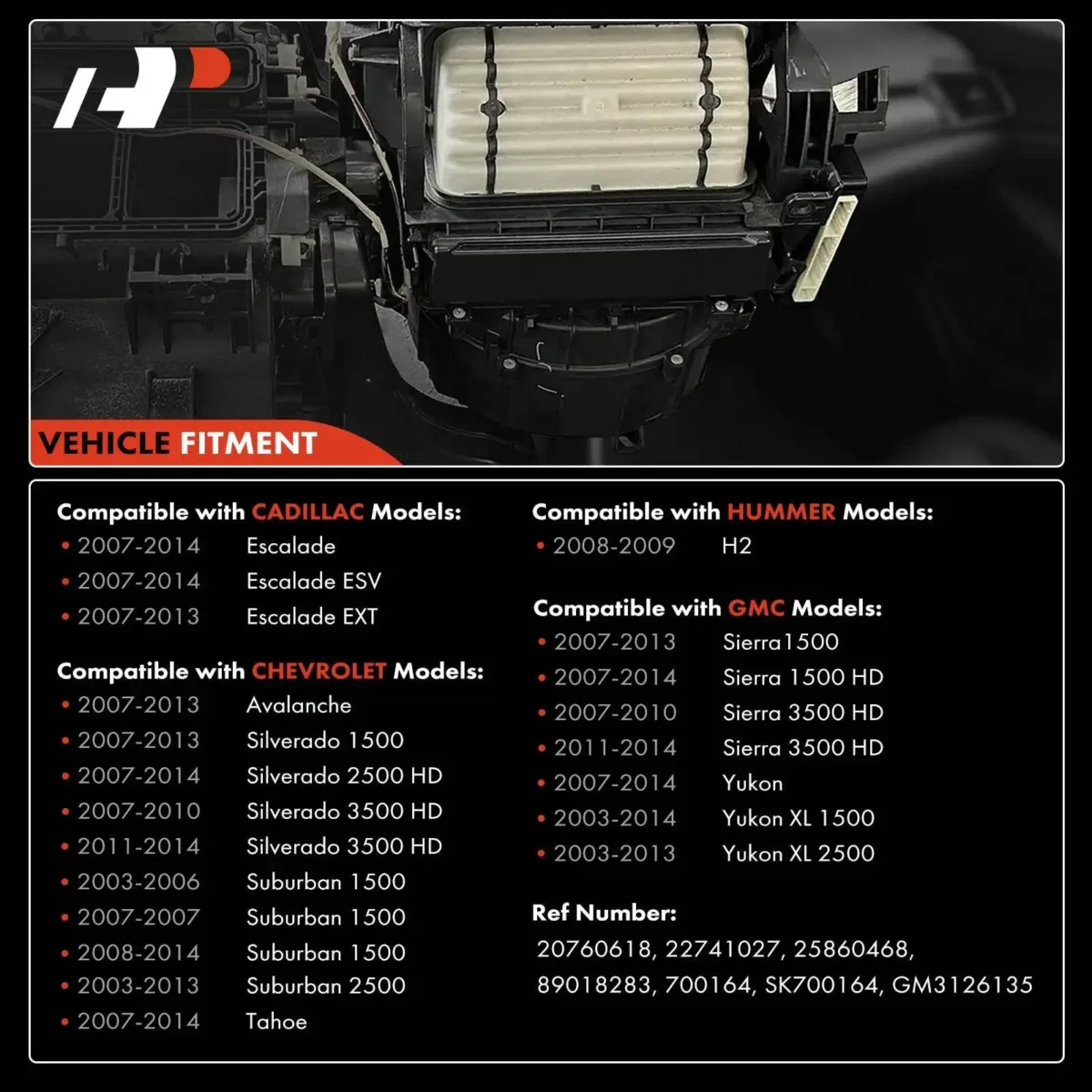 2007-2013 Chevrolet Avalanche Blower Motor Replacement HVAC With Fan 700164 - Image 3