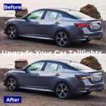 2020-2023 Nissan Sentra Tail lights Upgarde To RGB Sequential Before and After