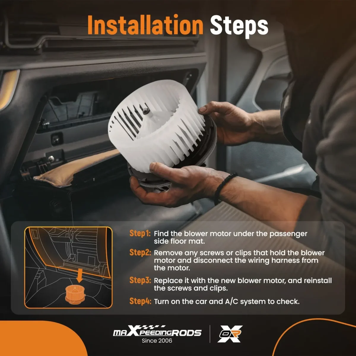 1999-2002 GMC Sierra 1500 2500 3500 HD Blower Motor Replacement HVAC With Fan 700089 - Image 7