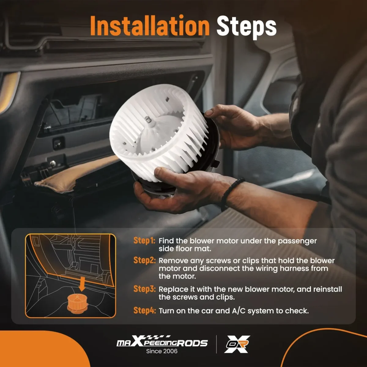 2003-2007 Chevy Silverado 1500 2500 3500 HD Classic Blower Motor Replacement HVAC With Fan 89019320 - Image 2