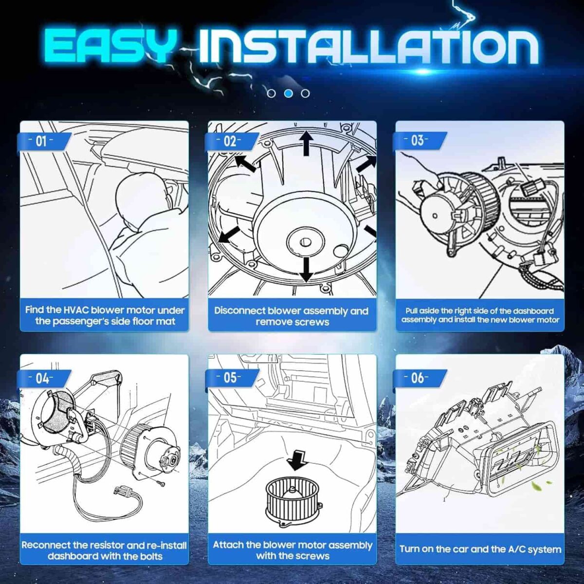 2012-2013 Honda Civic Blower Motor Replacement HVAC With Fan 700257 - Image 6