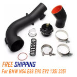 For BMW N54 E88 E90 E92 135i 335i Intake Turbo Charge Pipe Kit w/Tial & 50mm Bov