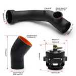 For BMW N54 E88 E90 E92 135i 335i Intake Turbo Charge Pipe Kit w/Tial & 50mm Bov - Image 3